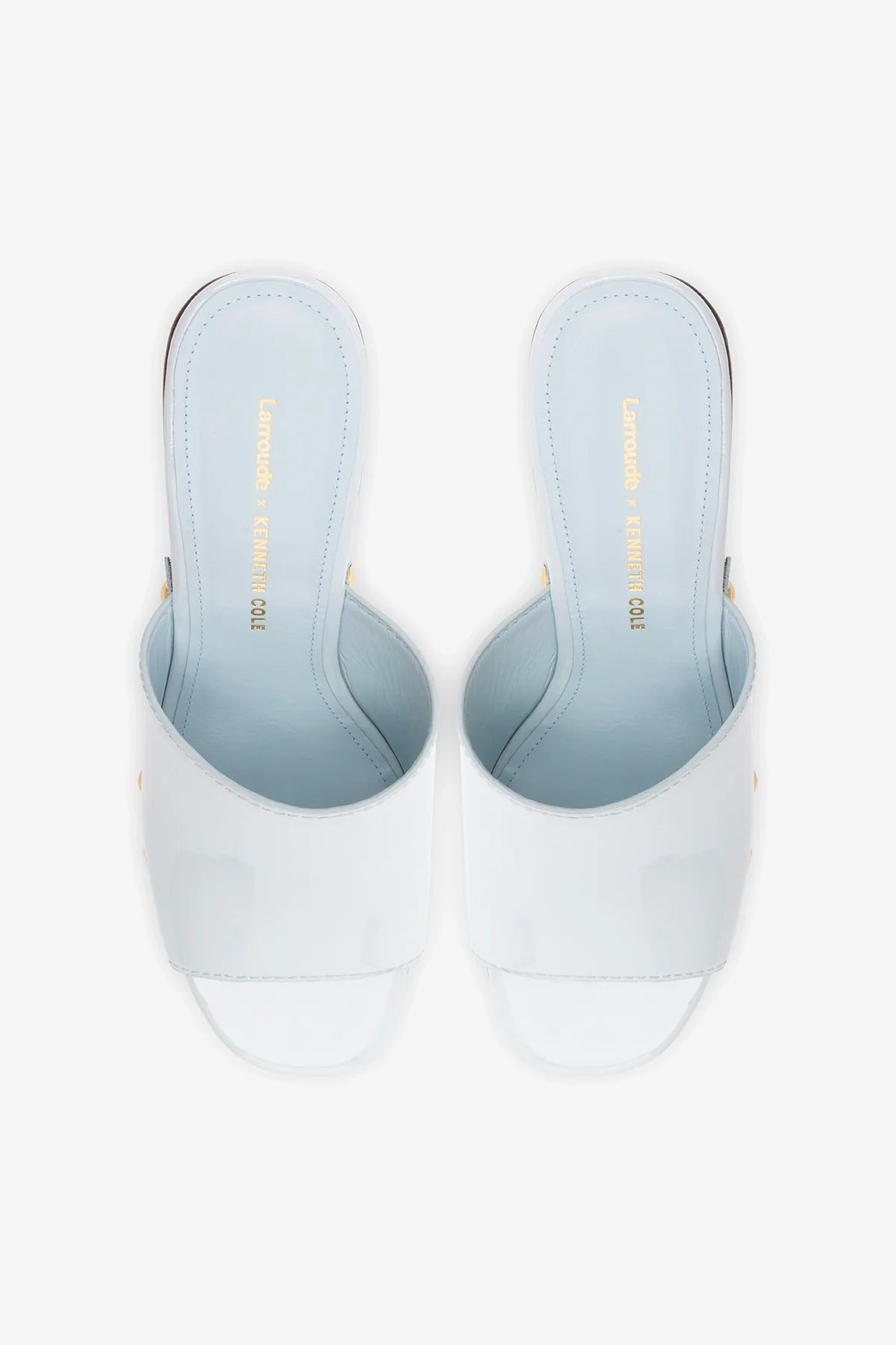 Larroudé x Kenneth Cole: Mule Maya Patent Leather